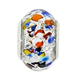 Venetiaurum - Charm en verre original de Murano et argent 925 adapté aux bracelets Componible - Bijou Certifié Made In ...