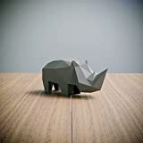 Yona DIY, Petit rhinocéros Papercraft kit, Petit rhinocéros de papier, Décoration，Décoration d'intérieur, trophée de papier, cadeau, Origami 3D, bricolage en ...